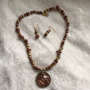 Necklace and earrings